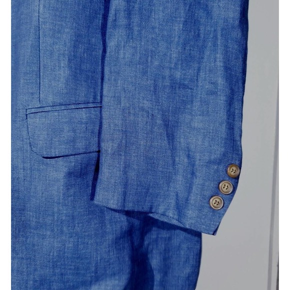 Vintage 48T 48L Bill Bros Blue Slub Sport Coat Jacket...